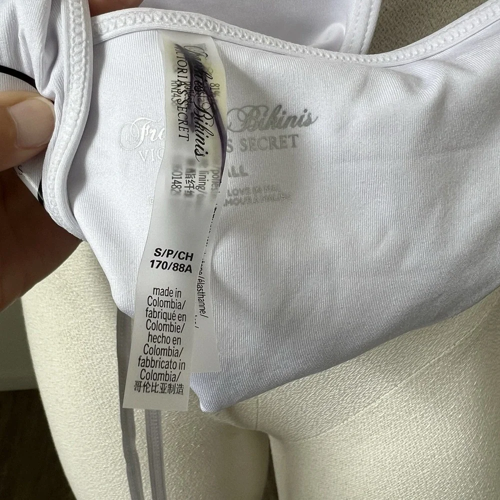 Victoria's Secret x Frankies Bikinis Icon One Piece Swimsuit White Sz Small NEW